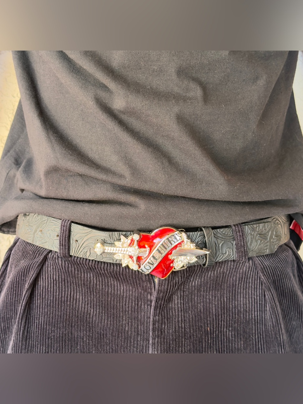 Red Heart & Dagger Men's Decorative Belt